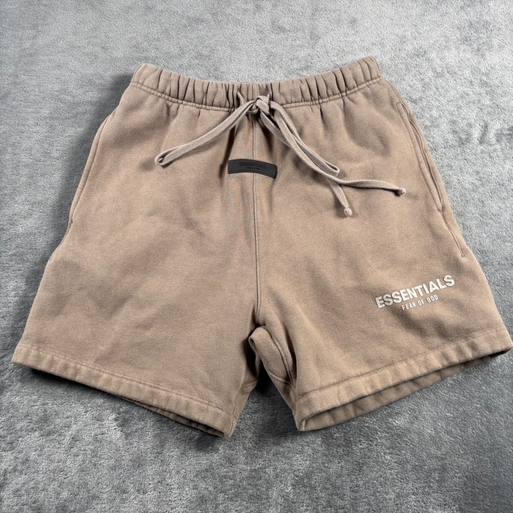 Essentials Fear Of God Shorts Mens Size XS Brown 5" Drawstrings Sweat